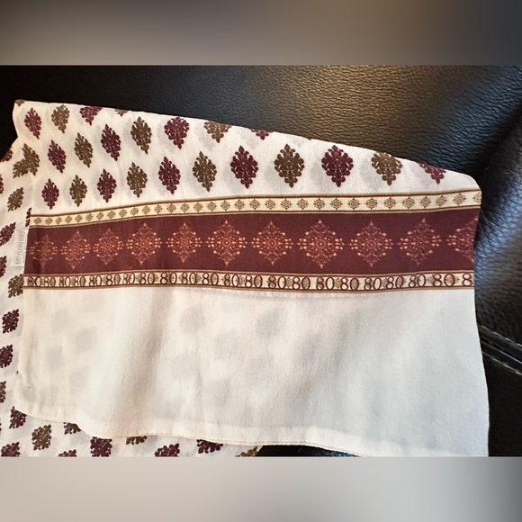 Silk Paisley Patterned Scarf, Silky Scarf, Headband 48.5"x9" - Picture 7 of 11